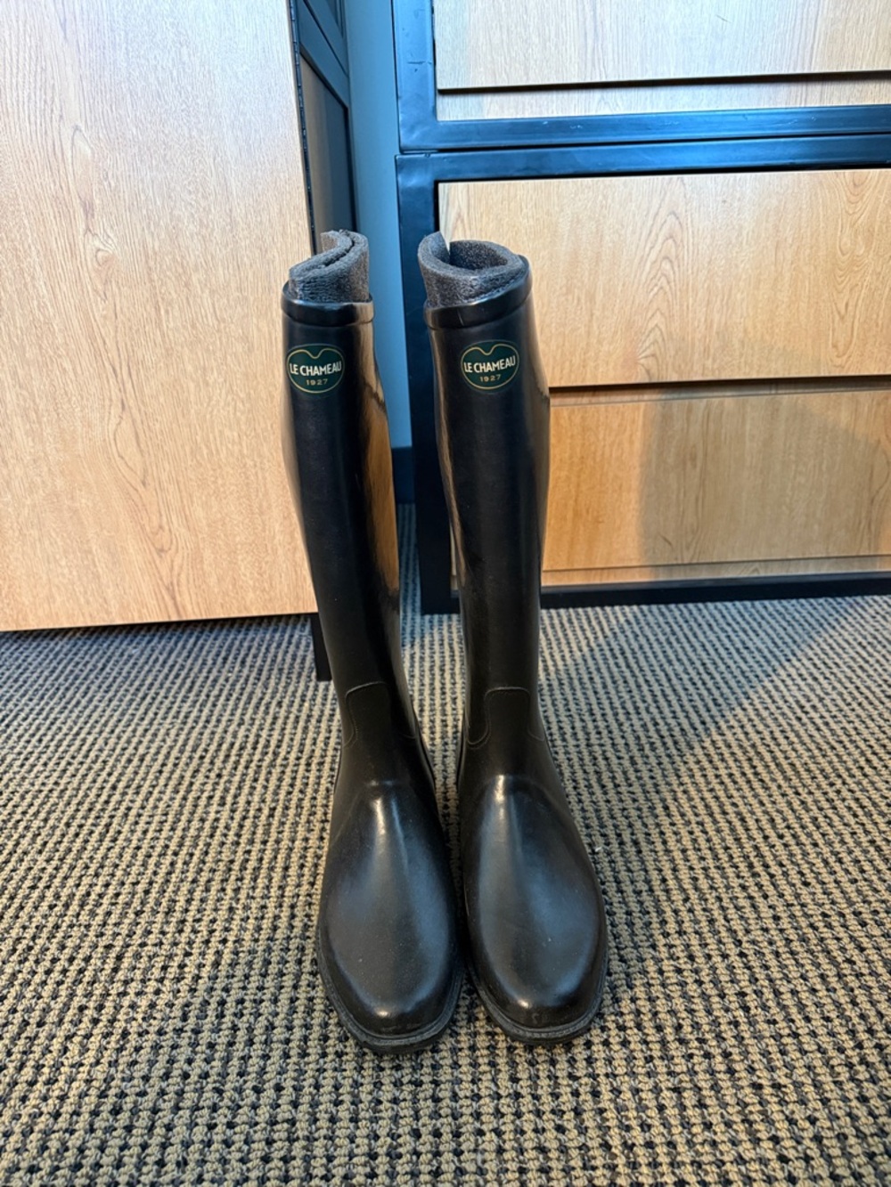 Le Chameau Tall Black Rain Boots Equestrian Style
